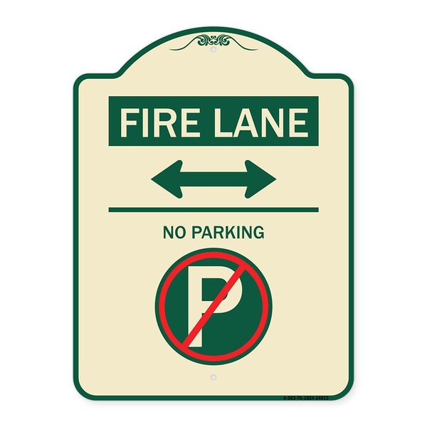 Signmission Fire Lane No Parking Heavy-Gauge Aluminum Architectural Sign, 24" x 18", TG-1824-24013 A-DES-TG-1824-24013 - main